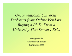 Unconventional University Diplomas from Online Vendors: Buying a