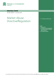 Market Abuse Directive/Regulation