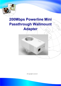 200Mbps Powerline Mini Passthrough Wallmount Adapter