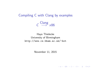 Compiling C with Clang by examples