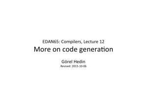 More on code generaOon