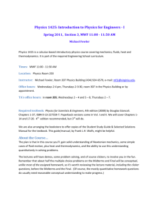 Physics 1425 - University of Virginia