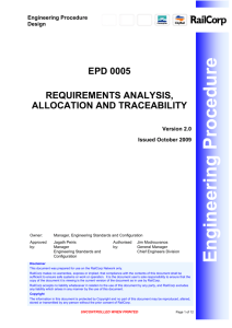 EPD 0005 - Requirements analysis allocation and traceability