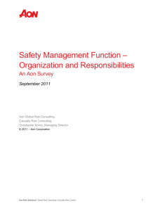 Safety Management Function – Organization and