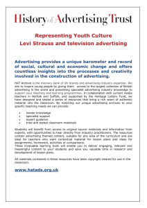 Representing Youth Culture Levi Strauss and television advertising