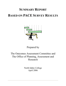 SUMMARY REPORT BASED ON PACE SURVEY RESULTS