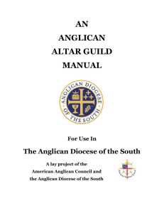 an anglican altar guild manual - Anglican Diocese of the South