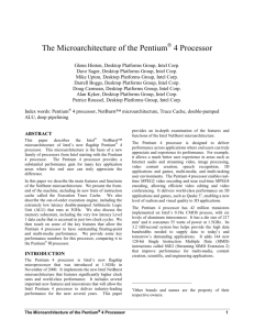 "The microarchitecture of the Pentium 4 processor," by G. Hinton et