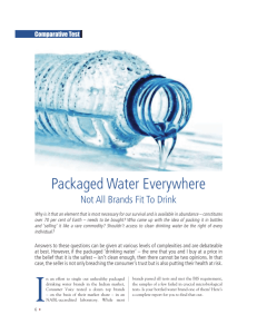 Packaged Water - Department of Consumer Affairs
