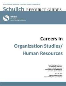 Careers In Organization Studies/ Human Resources