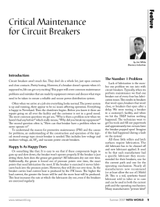 Critical Maintenance for Circuit Breakers