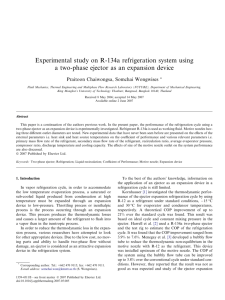 Experimental study on R-134a refrigeration system