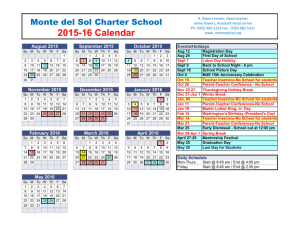 Vertex42 Calendar Template - Monte del Sol Charter School