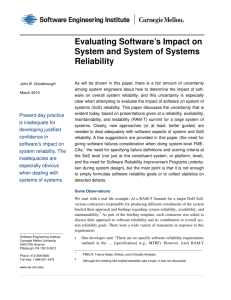 Evaluating Software's Impact on System and System of Systems
