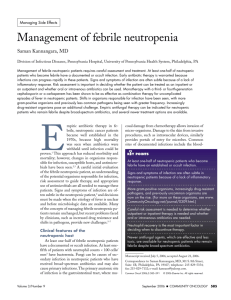 Management of febrile neutropenia
