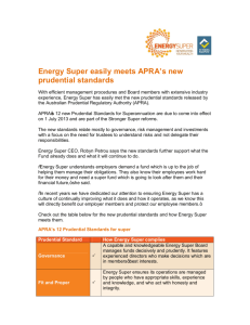 Energy Super easily meets APRA's new prudential standards