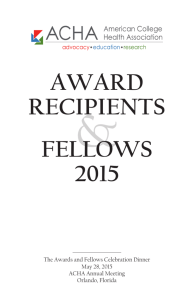 award recipients fellows 2015 - American College Health Association