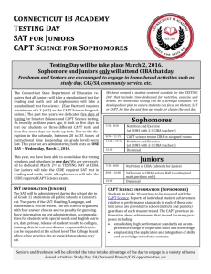 Connecticut IB Academy Testing Day SAT for Juniors CAPT