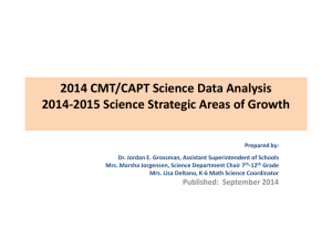 2014 CMT/CAPT Science Data Analysis