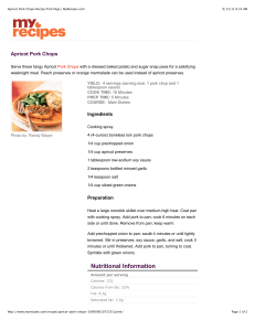 Apricot Pork Chops Recipe Print Page | MyRecipes.com