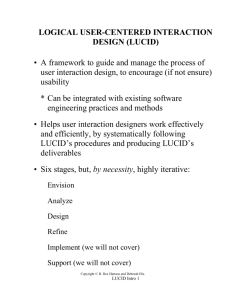 LOGICAL USER-CENTERED INTERACTION DESIGN (LUCID) • A