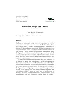 Interaction Design and Children - College of Liberal Arts & Sciences