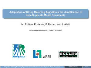 Adaptation of String Matching Algorithms for Identification of Near