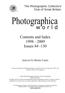 PW Index 1998 - 2009 - Photographic Collectors Club of Great Britain