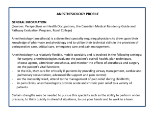 anesthesiology profile - Canadian Medical Association