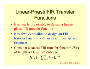 Linear-Phase FIR Transfer Functions