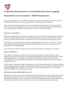 Frequently Asked Questions on Layoff and Recall Contract