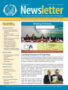 Newsletter The Institute of Chartered Accountants of Pakistan