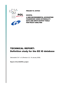 TECHNICAL REPORT: Definition study for the EE IO database