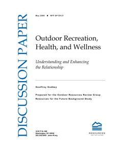 Outdoor Recreation, Health, and Wellness: Understanding and