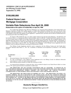 Variable Rate Debentures Due April 24, 2000 $100,000,000 Federal
