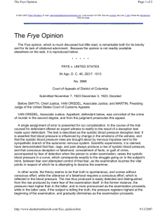 The Frye Opinion