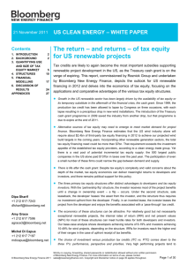 The Return – and Returns – of Tax Equity for US