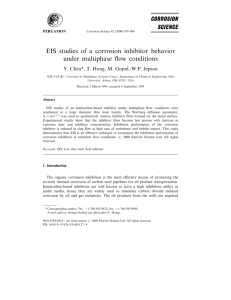 EIS studies of a corrosion inhibitor behavior under