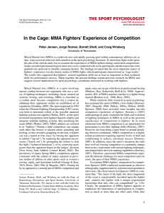 In the Cage: MMA Fighters' Experience of Competition