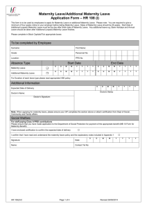 Maternity Leave/Additional Maternity Leave Application Form – HR