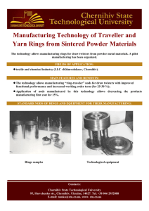 Manufacturing Technology of Traveller and Yarn Rings from