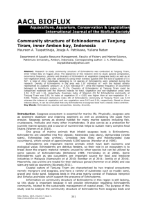 Community structure of Echinoderms at Tanjung Tiram, inner Ambon