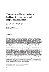 Consumer persuasion: Indirect change and implicit balance