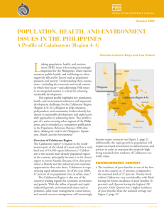 Population, Health, and Environment Issues in the Philippines: A