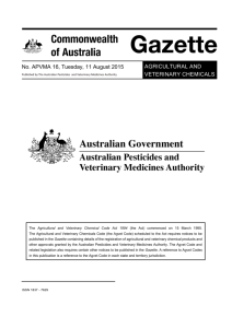 Gazette No. 16, 11 August 2015 - Australian Pesticides and