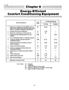 Energy-Efficient Comfort Conditioning Equipment