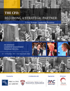 THE CFO: BECOMING A STRATEGIC PARTNER