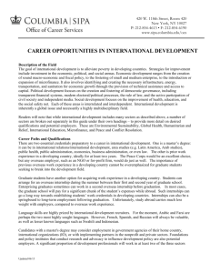 career opportunities in international development