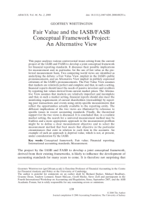 Fair Value and the IASB/FASB Conceptual Framework Project: An