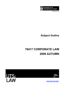 70417 CORPORATE LAW 2009 AUTUMN